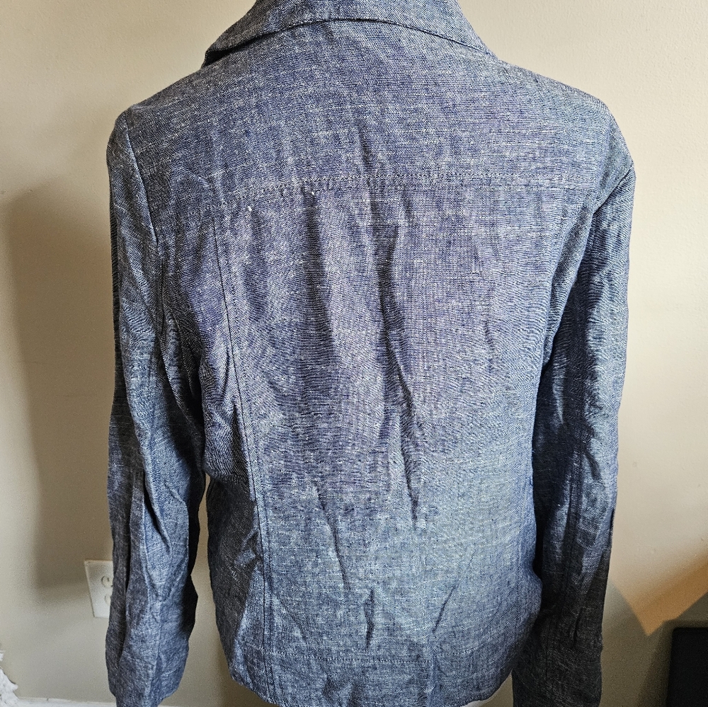 Max Studio Light Blue Denim-Style Jean Jacket - Picture 12 of 14